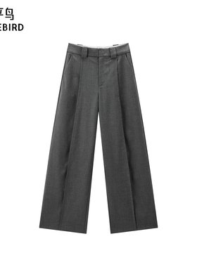 太平鸟休闲裤2025年冬季新款高腰直筒裤时尚品质阔腿裤A1GBE4176