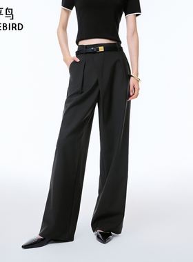 【商场同款】太平鸟女装2025年夏季新款精纺羊毛休闲裤A1GBF2134