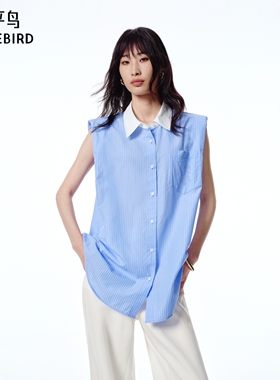 【商场同款】太平鸟女装2025年夏季新款定制绣花衬衫A1CAF2505