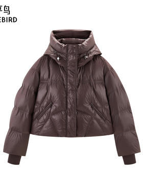 【张婧仪同款】太平鸟女装冬款截短连帽泡芙羽绒A3ACE4236