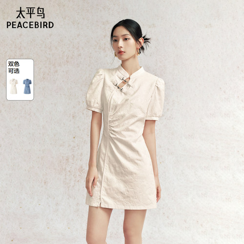 太平鸟女装新中式牛仔连衣裙