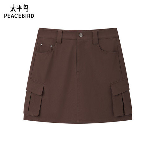 太平鸟女装巴恩风半身裙新款迷你工装短裙A3GEF1233