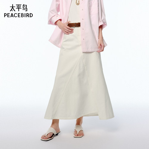 【商场同款】太平鸟女装2025夏季新款不对称裙摆牛仔裙A1HFF2140