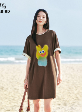 【商场同款】太平鸟新款Jon Burgerman联名可露丽连衣裙A3FAF2323