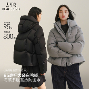 显瘦白鸭绒外套 95绒子太平鸟羽绒服女25新宽松时尚 泡芙系列
