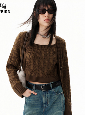 太平鸟女装年秋冬款两件套廓形开衫A3EDE414R