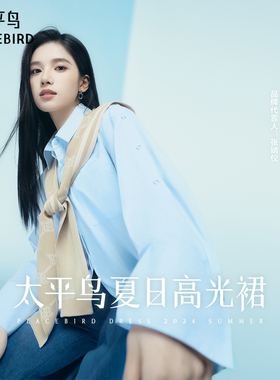 【张婧仪同款】太平鸟女装2025夏季款披肩衬衫连衣裙A1FAE2113