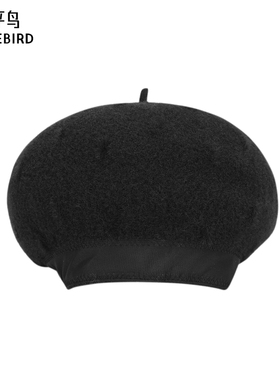 【商场同款】太平鸟黑色绒面时尚品质帽子女2025年新款A1YAF4351