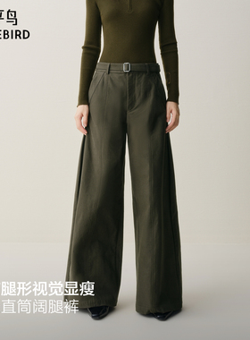 【商场同款】太平鸟2025年冬季新款宽松阔腿直筒休闲裤A3GBF4248
