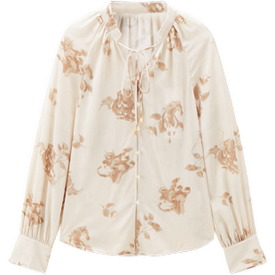 太平鸟女装年秋季款立领系带上衣A1CDE3245