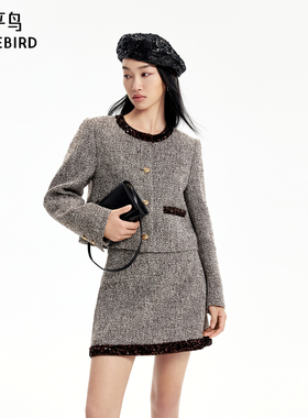 太平鸟女装年秋季款亮片拼接外套A1BBE3505