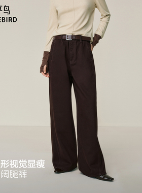 【商场同款】太平鸟2025年冬季新款复古阔腿直筒牛仔裤A1HAF4523