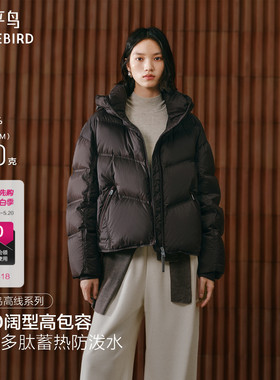 【商场同款】太平鸟火山岩发热龟背羽绒服女保暖羽绒衣A1ACF4412