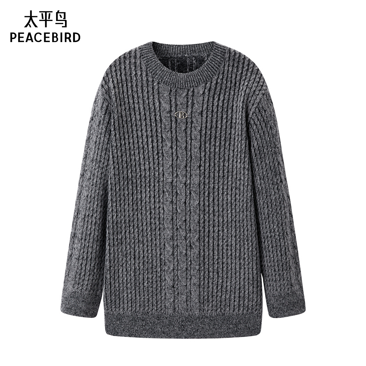 太平鸟女装年春季新款圆领宽松线套衫A3EEE1107