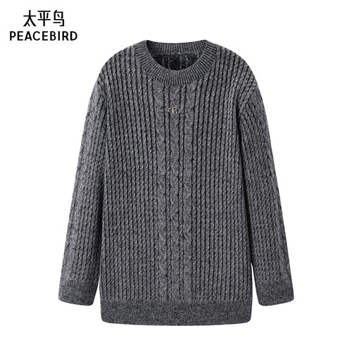 太平鸟女装年春季新款圆领宽松线套衫A3EEE1107