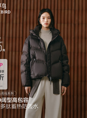 【商场同款】太平鸟火山岩发热龟背羽绒服女保暖羽绒衣A1ACF4412