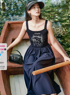【商场同款】太平鸟女装夏季新款黑色无袖连衣裙女气质A3FAF2638