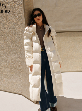太平鸟冬季款脱卸帽长款泡芙羽绒服A1ACE4325