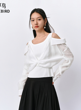 PEACEBIRD/太平鸟太平鸟 年夏季款气质雪纺衫假两件衬衫女