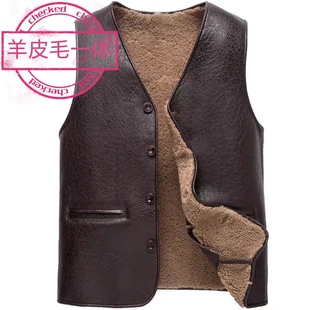 皮毛一体真皮马甲进口绵羊皮冬季 加厚保暖马夹羊毛坎肩羊羔毛背心