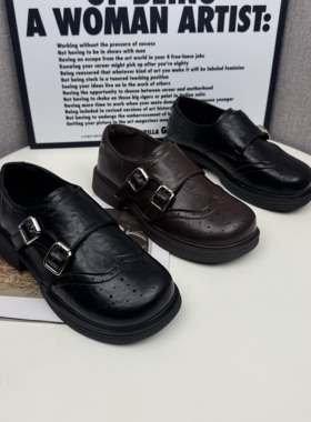 小皮鞋女2026新款英伦风黑色厚底防滑软底软面职业复古工作乐福鞋