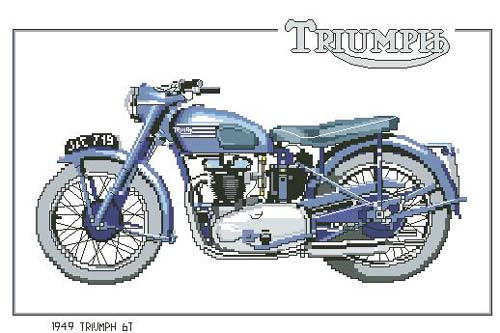 正宗DMC法国十字绣套件摩托车跑车儿童卧室精准印花1054