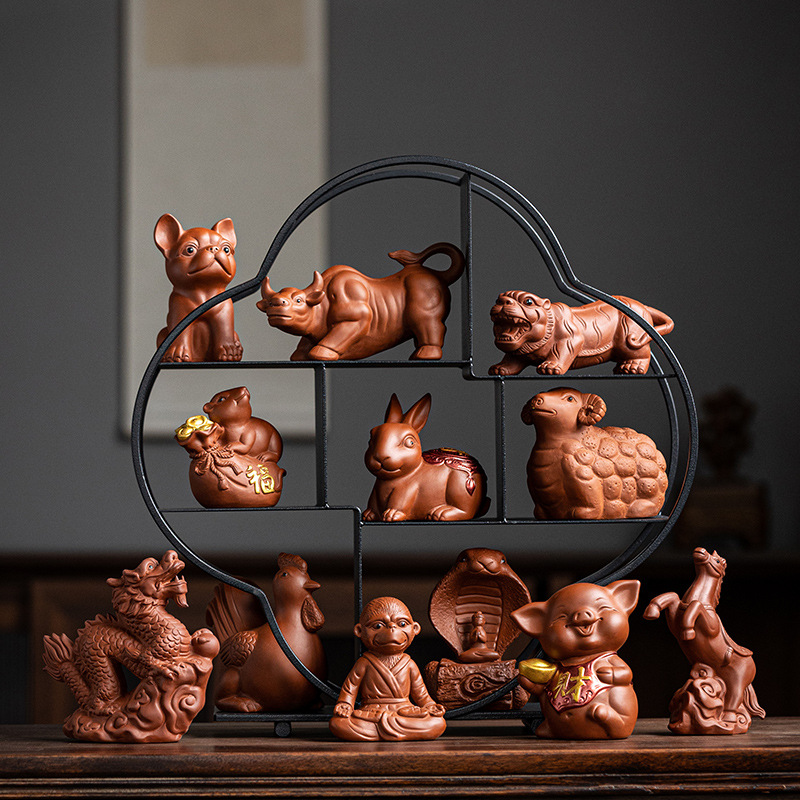 十二生肖摆件紫砂茶宠可养茶台
