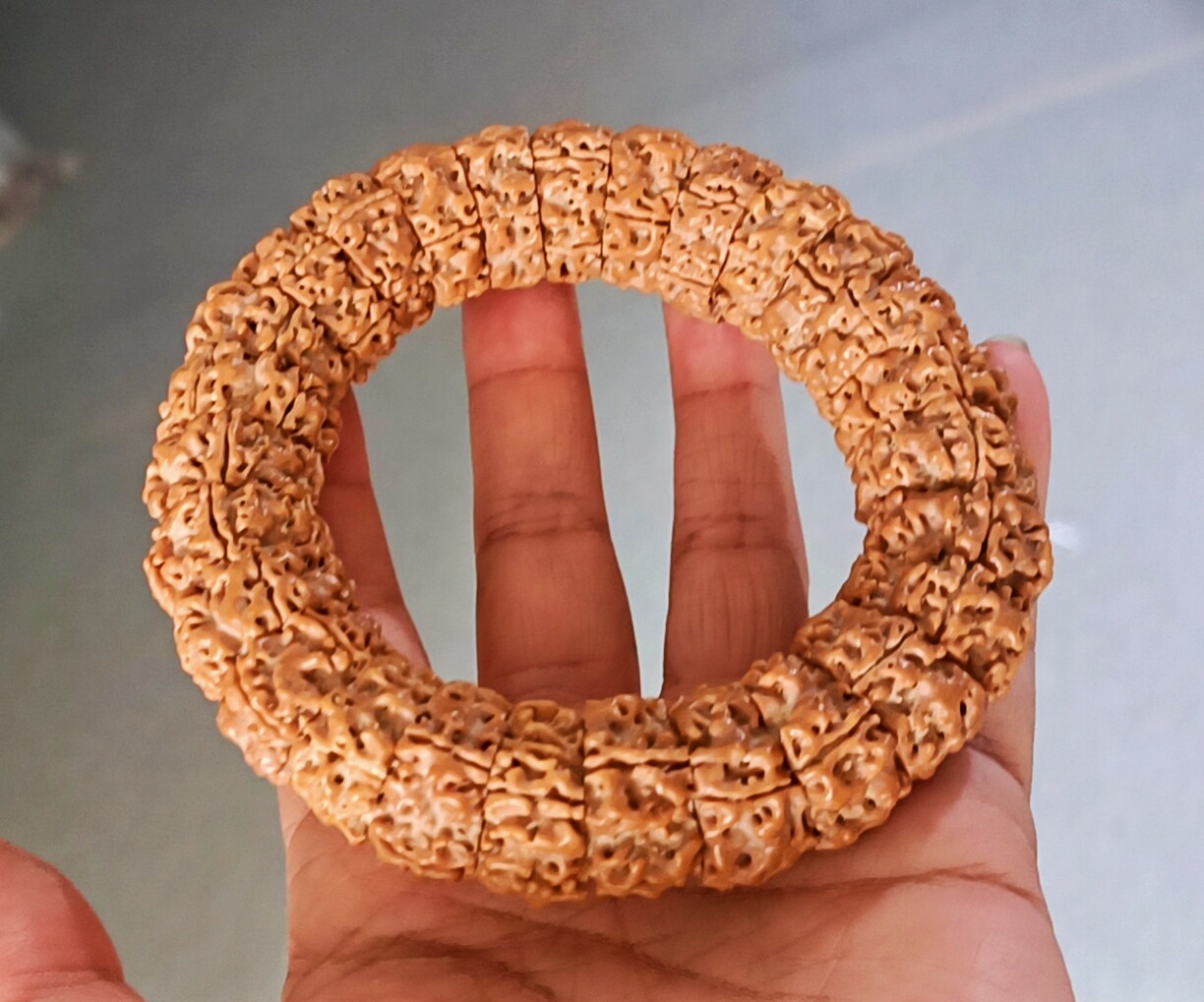 티베트 네팔 부채 모양의 RUDRAKSHA 슬라이서 닦았 옥 바즈라 매직 서클 남자 팔찌 팔찌