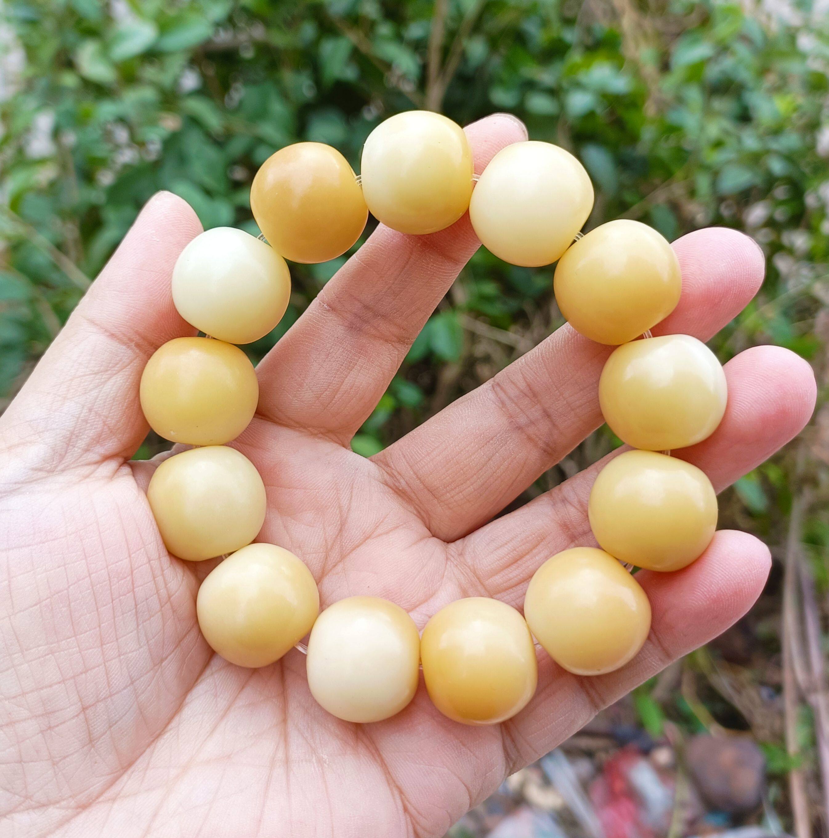 풍화 노란색 BODHI 루트 부처님 비즈 남성과 여성을위한 올드 타입 단일 원형 팔찌 부처님 비즈 OLD BODHI 씨앗 장난감 팔찌 액세서리