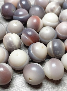 胖葫芦菩提散珠diy配饰紫色配件 黄绿老料多宝菩提根雕刻佛珠手串