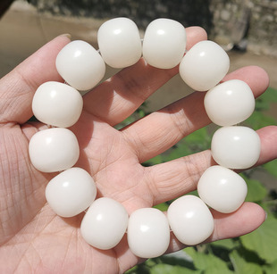 白玉菩提根老型桶珠 18颗精品手持老刀型手串天然佛珠念珠手链