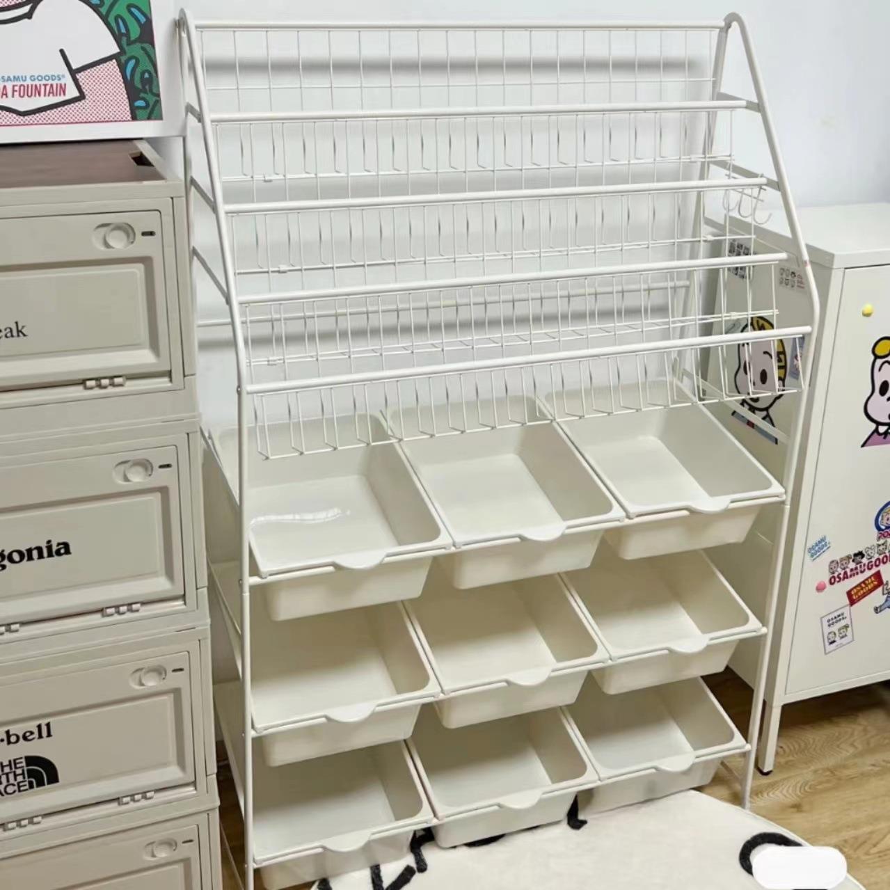 儿童书绘本架玩具收纳架宝宝书柜家用落地文具整理收纳盒置物架子