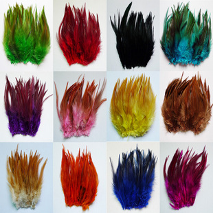 15CM 耳环捕梦网逗猫棒10 50根一包 彩色羽毛 手工DIY配件野鸡毛