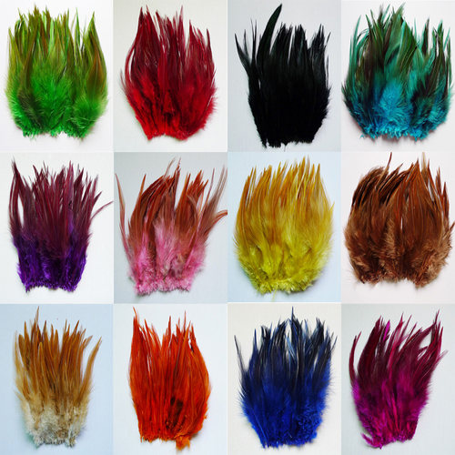 彩色野鸡毛捕梦网逗猫棒材料