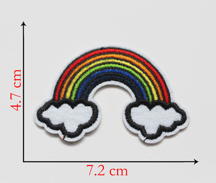饰修补服装 子装 配件 百搭刺绣diy彩虹徽章补丁贴布贴衣服裤 时尚