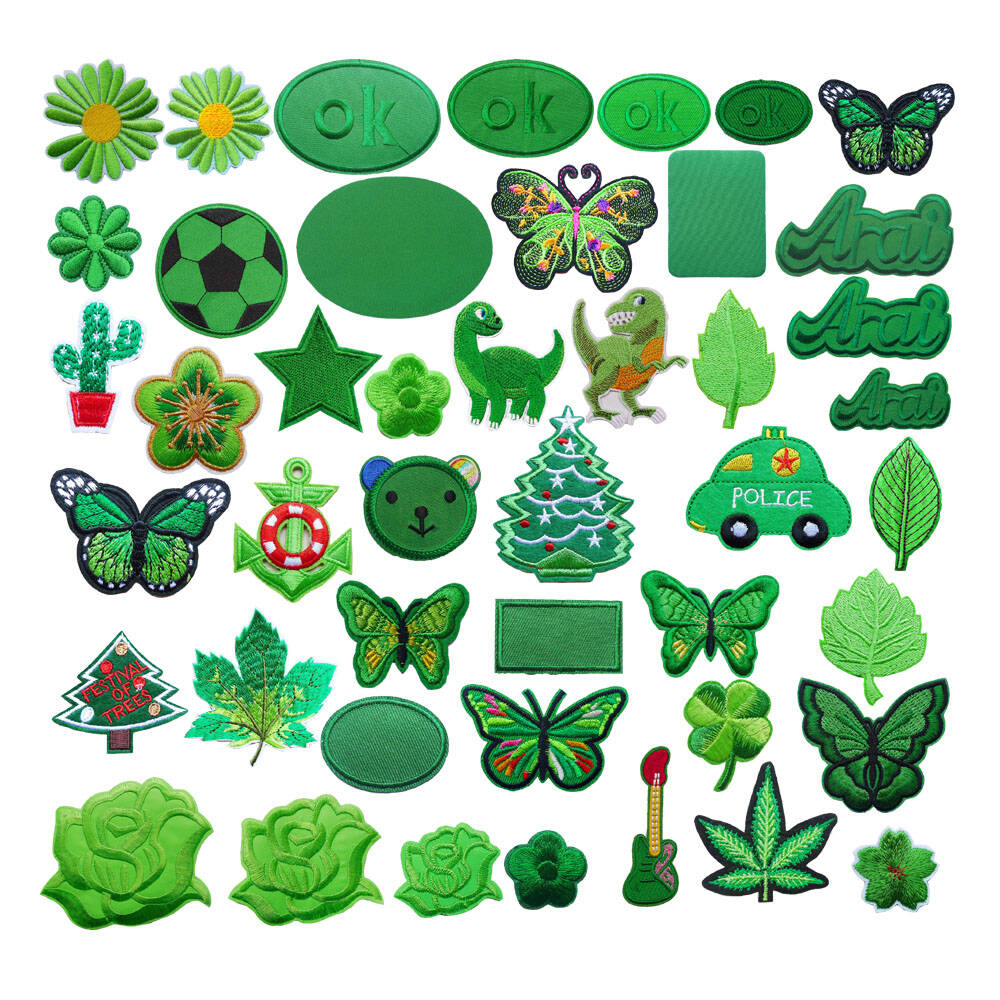 绿色熨烫布贴羽绒服自粘补洞贴花