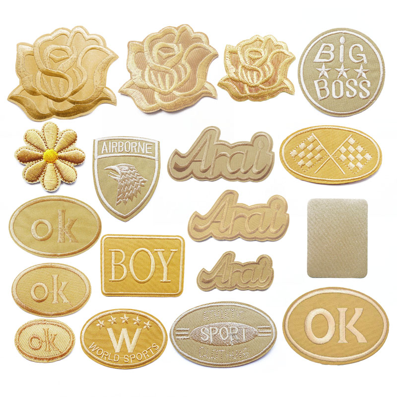 长方形刺绣徽章布贴膝盖补丁贴花