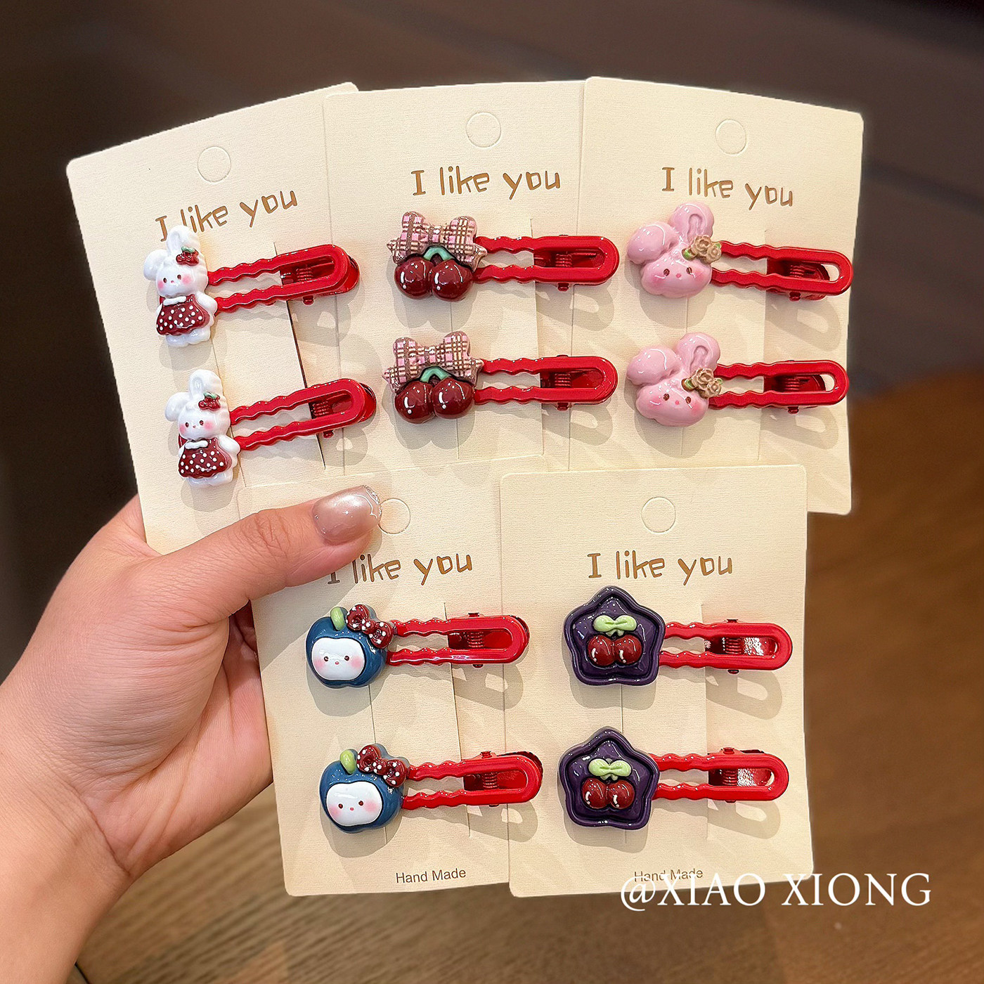 喜庆发饰萌趣儿童发夹可爱兔子樱桃发卡女童不伤发红色刘海夹新款,童装/婴儿装/亲子装,发饰,淘宝优惠券,粉丝福利购,淘宝优惠卷