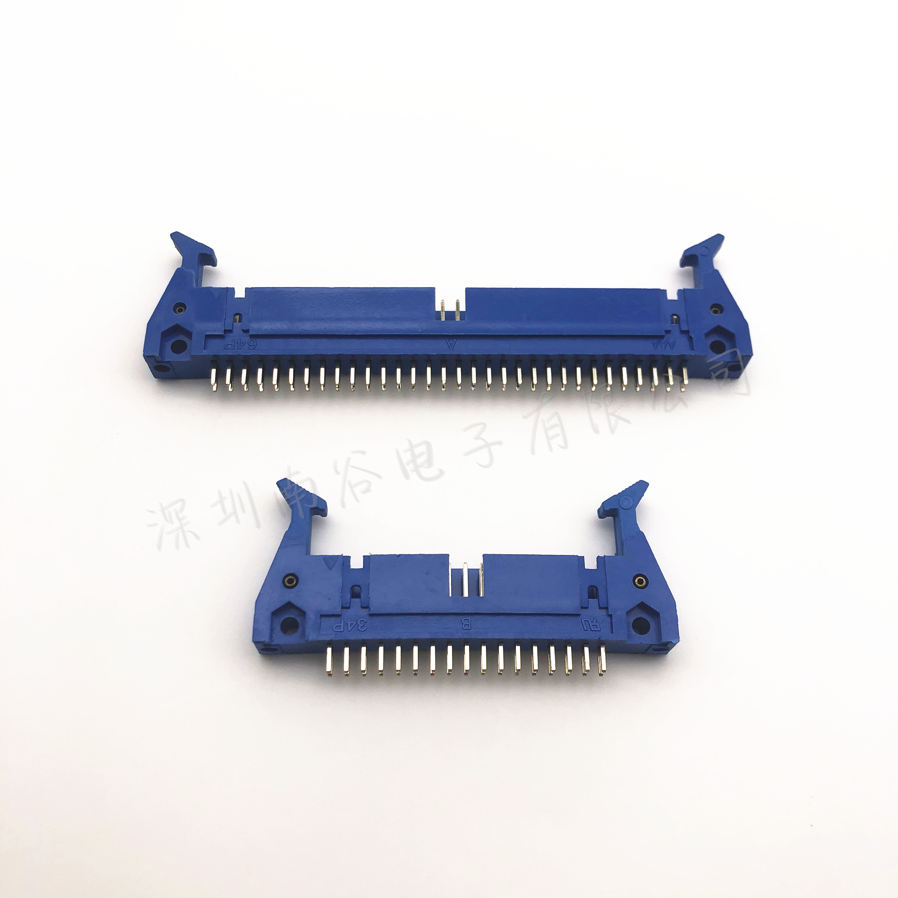 34PIN/64PIN焊线插针蓝色牛角
