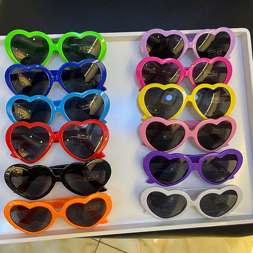 亲子款爱心彩色墨镜潮
