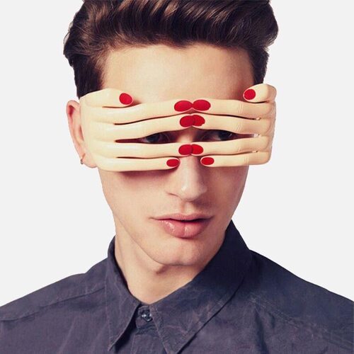 ins可爱搞怪蒙眼创意恶搞聚会生日派对沙雕手指墨镜眼镜拍照道具