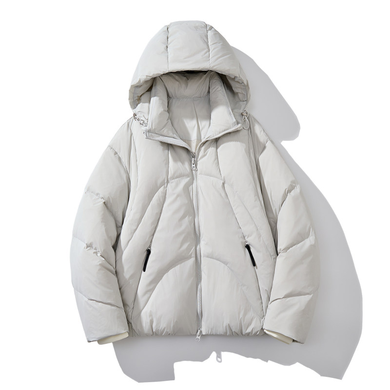 痞帅小众冬休闲风连帽短款羽绒服