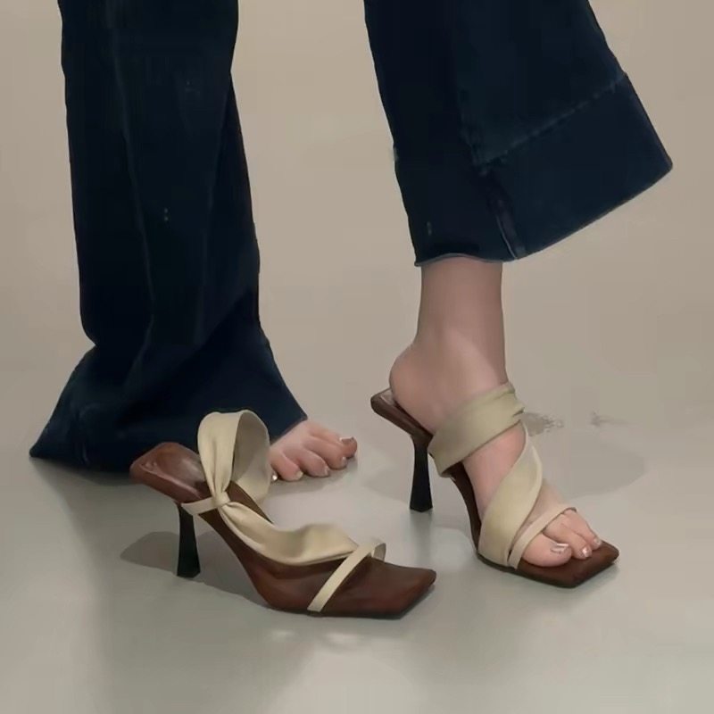 高跟凉鞋女细跟方头百搭2026年新款夏季韩版气质高级感拖鞋高跟鞋,女鞋,时装凉鞋,淘宝优惠券,粉丝福利购,淘宝优惠卷