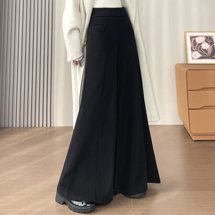 宽松显瘦胖mm休闲百搭大脚甩裤 加肥加大码 秋冬垂坠感阔腿女裤 韩式