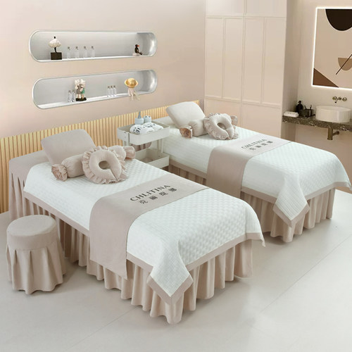 新款华夫格高级感美容床罩四件套