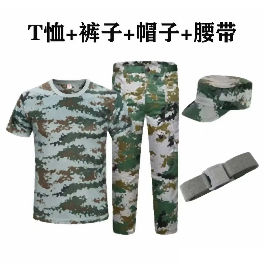 纯棉军训服短袖套装夏季薄款迷彩服男女初高中大学生军训服套装