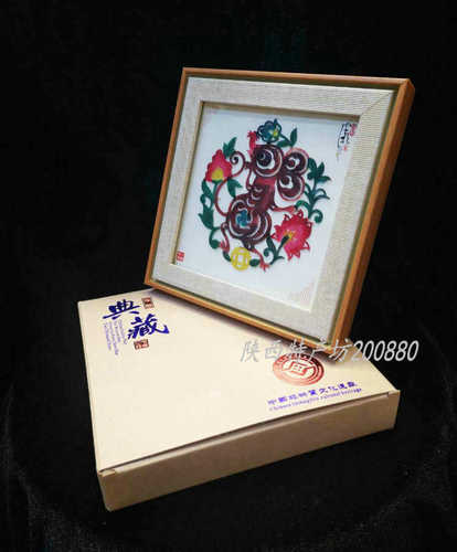 镜框十二生肖老鼠皮影装饰画