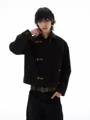 Tailang's Shop Autumn American Retro Airplane Buckle Suede Jacket for Men, High-End Cool Brown Coat, Trendy for Couples