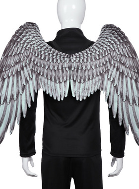 天使翅膀外贸狂欢节mardi gras万圣节超大黑色白色翅膀服饰道具