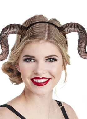 万圣节头扣狂欢节舞台搞怪道具头饰发箍羊角头箍头饰品